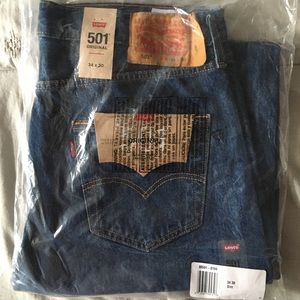 Levi’s 501 Straight Leg Jeans W34 L30, NWT